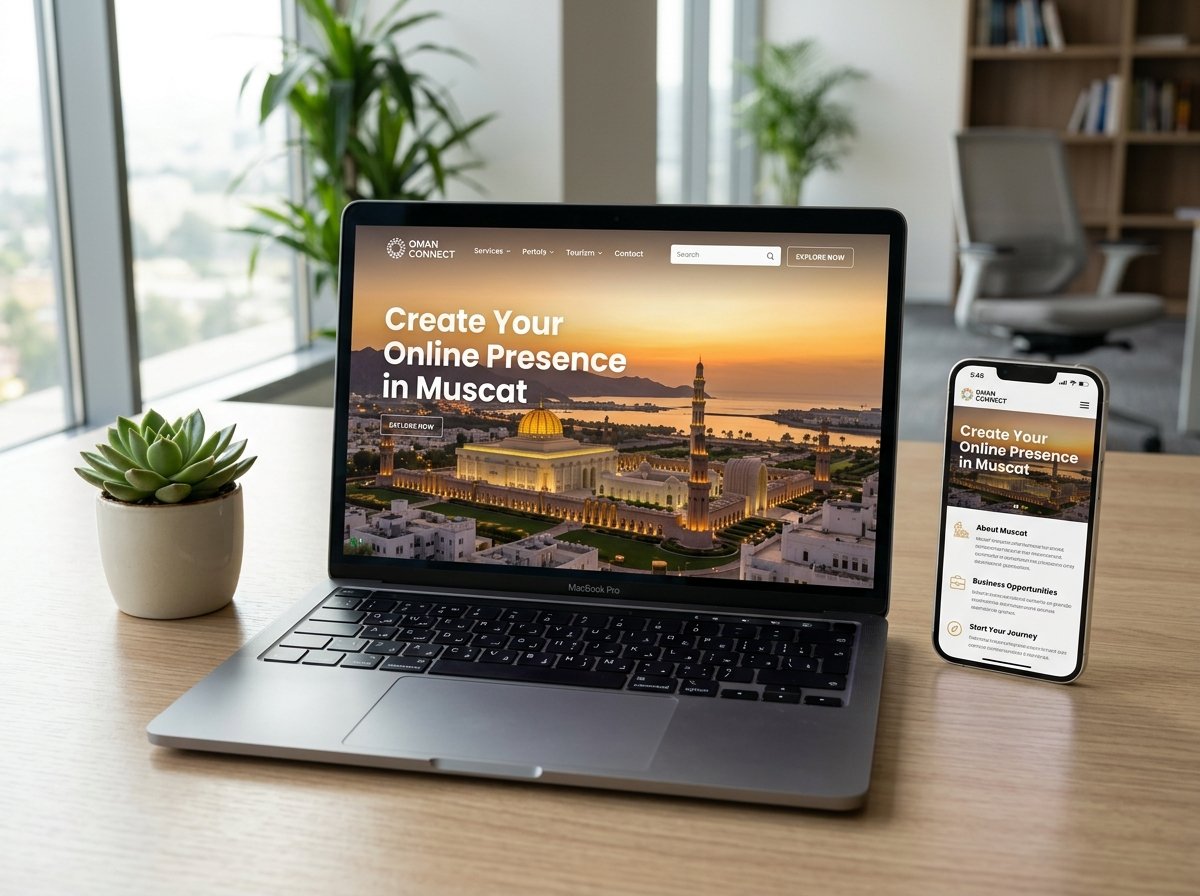 Website Development Laptop and Mobile Mockup Muscat